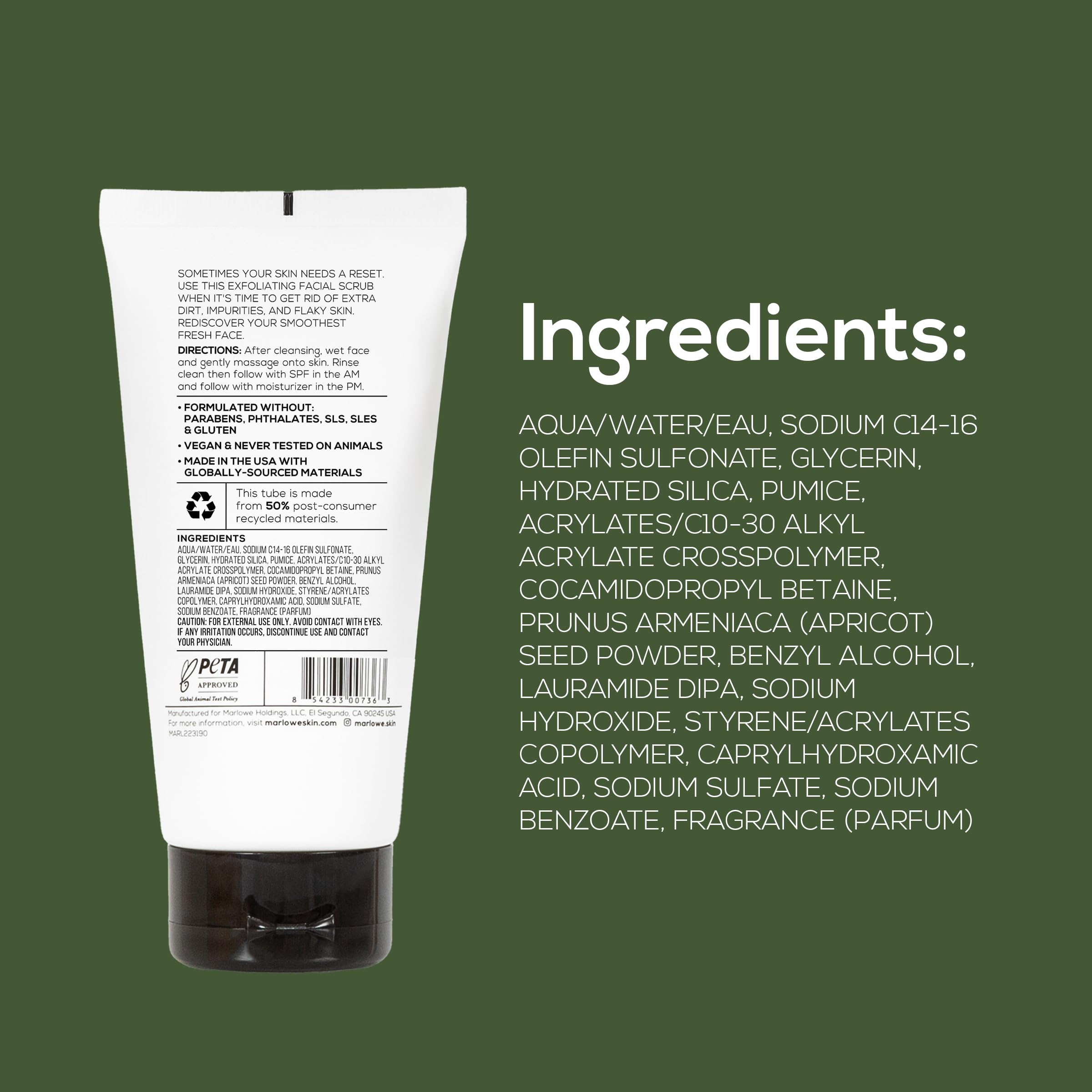 MARLOWE No.122 packaging and label details for trusted skincare everyday use