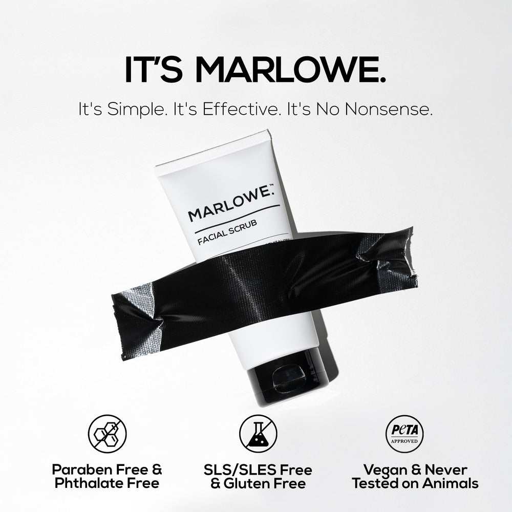 MARLOWE No.122 Facial Scrub with pine-agarwood scent evoking a fresh woodsy mood
