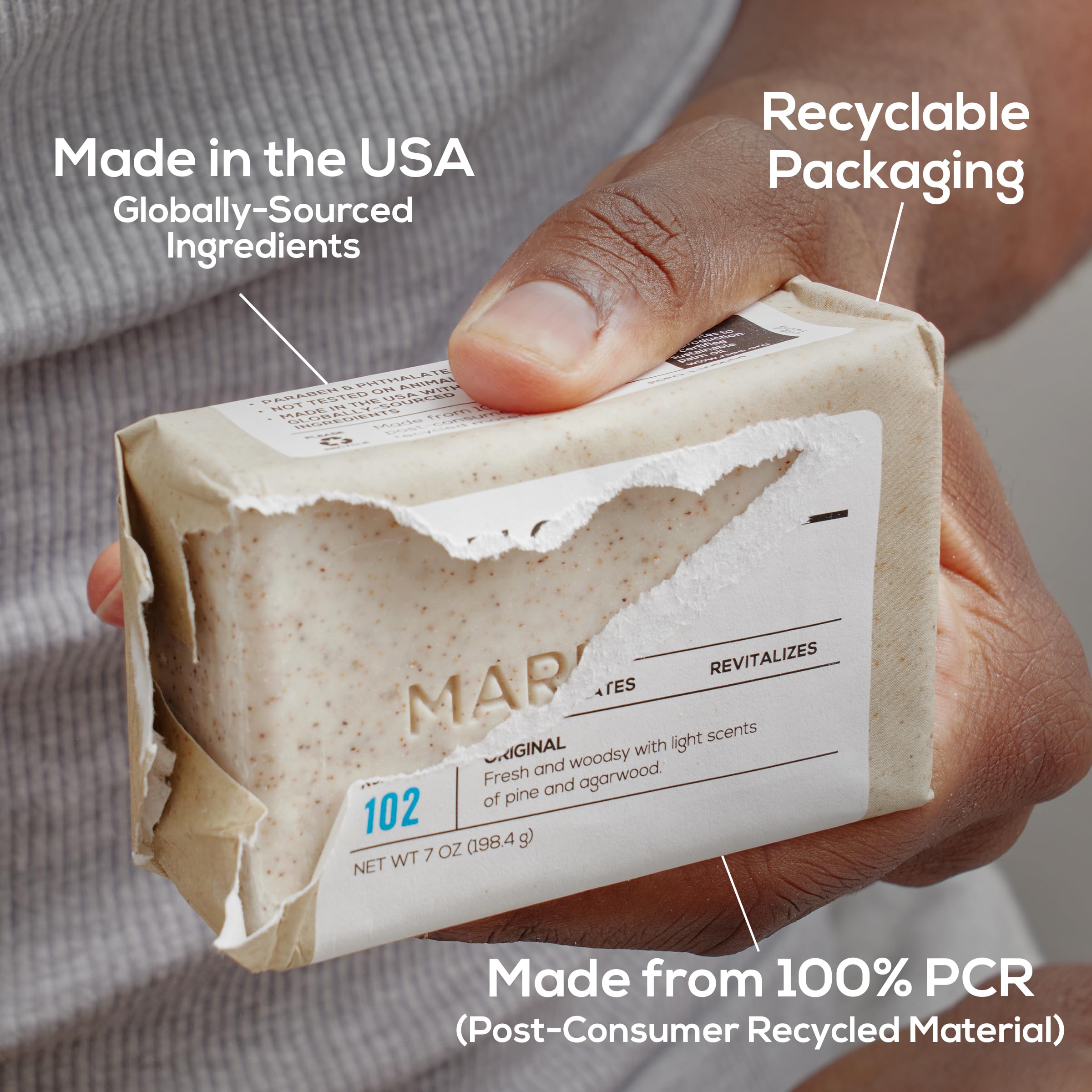 MARLOWE No. 102 vegan cruelty-free badge highlighting ethical skincare.