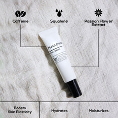 MARLOWE No.127 cream closeup showing creamy consistency for gentle under-eye use.