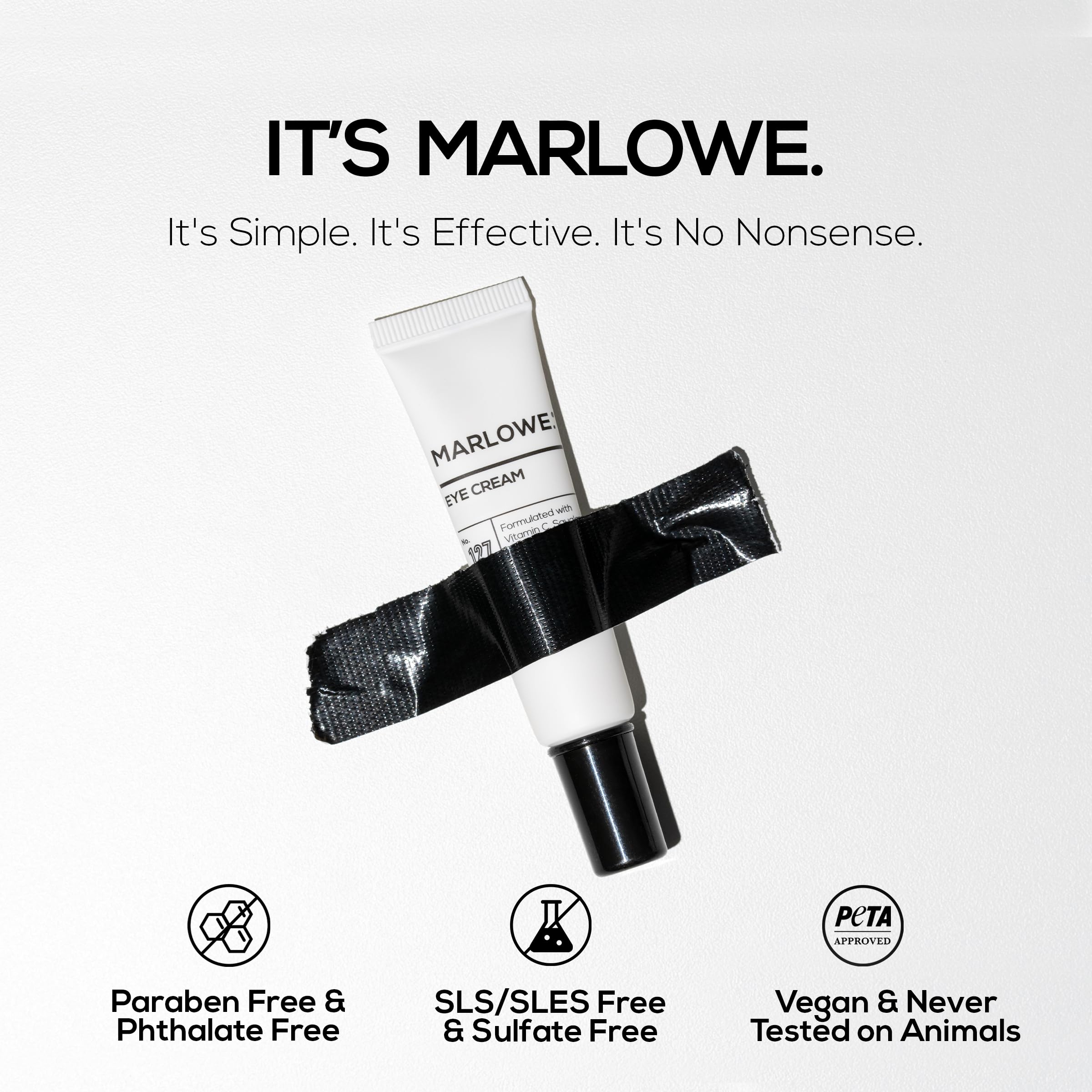 MARLOWE No.127 vitamin C icon illustrates brightening effect around eyes.