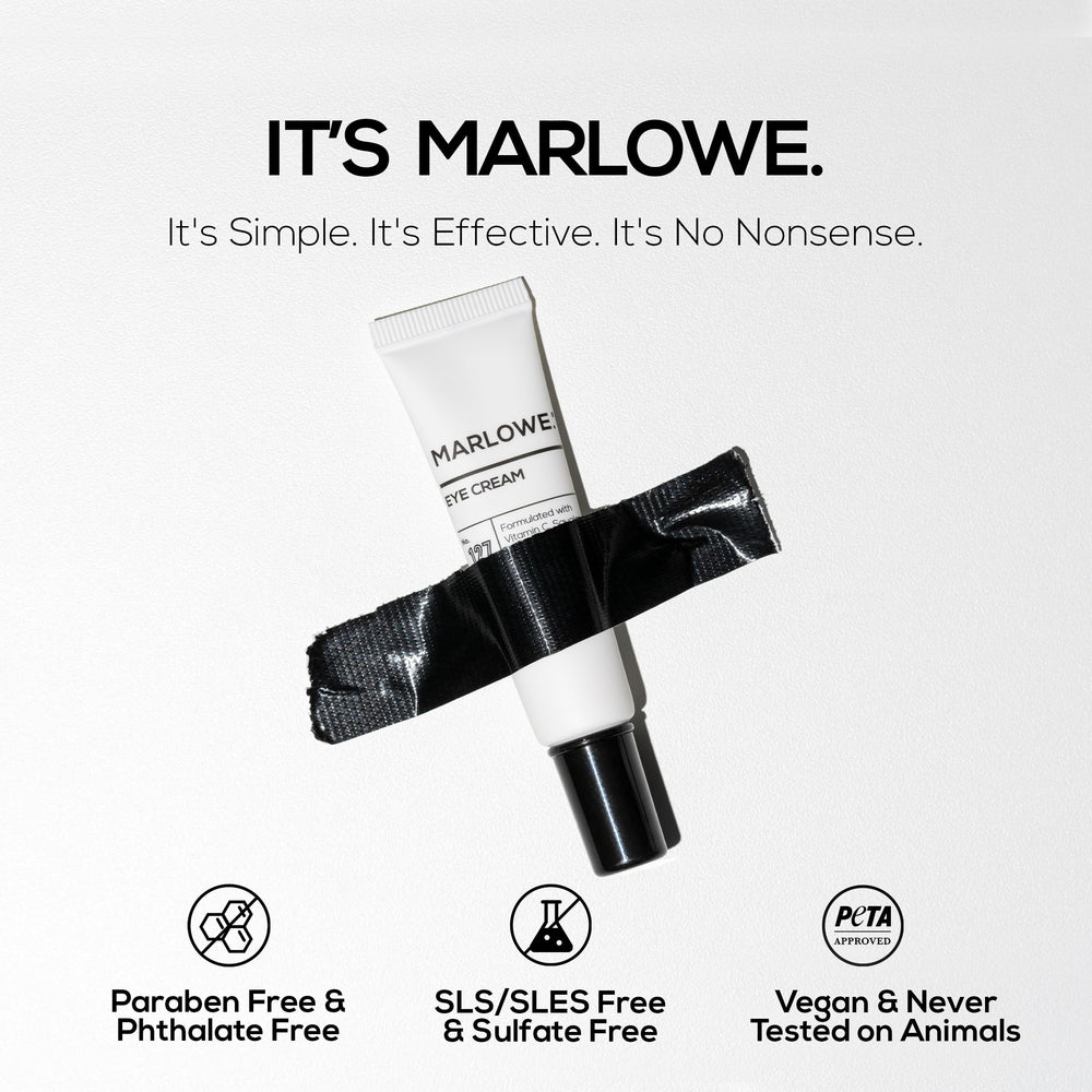MARLOWE No.127 vitamin C icon illustrates brightening effect around eyes.