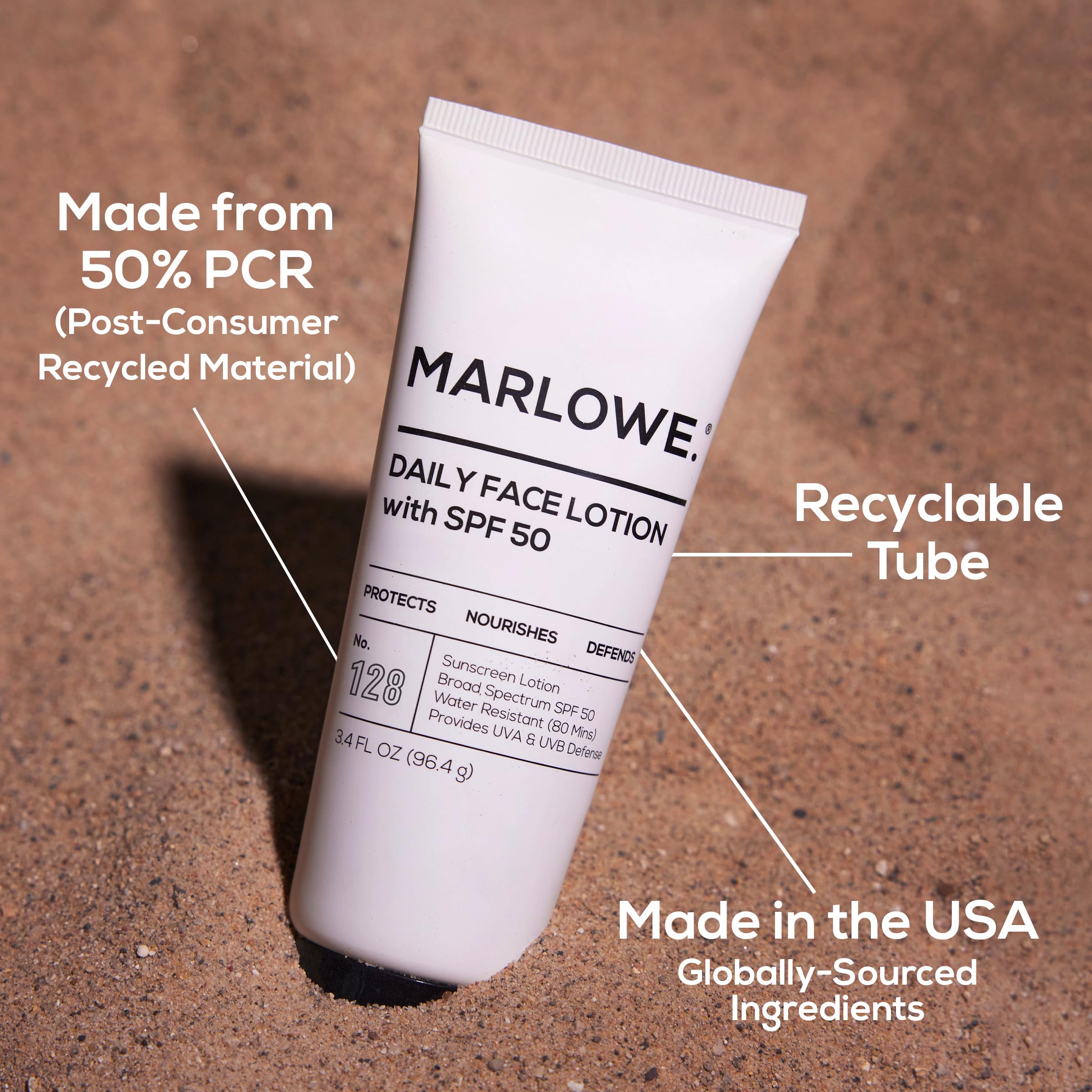 MARLOWE. No. 128 ingredients highlight aloe vera and shea butter