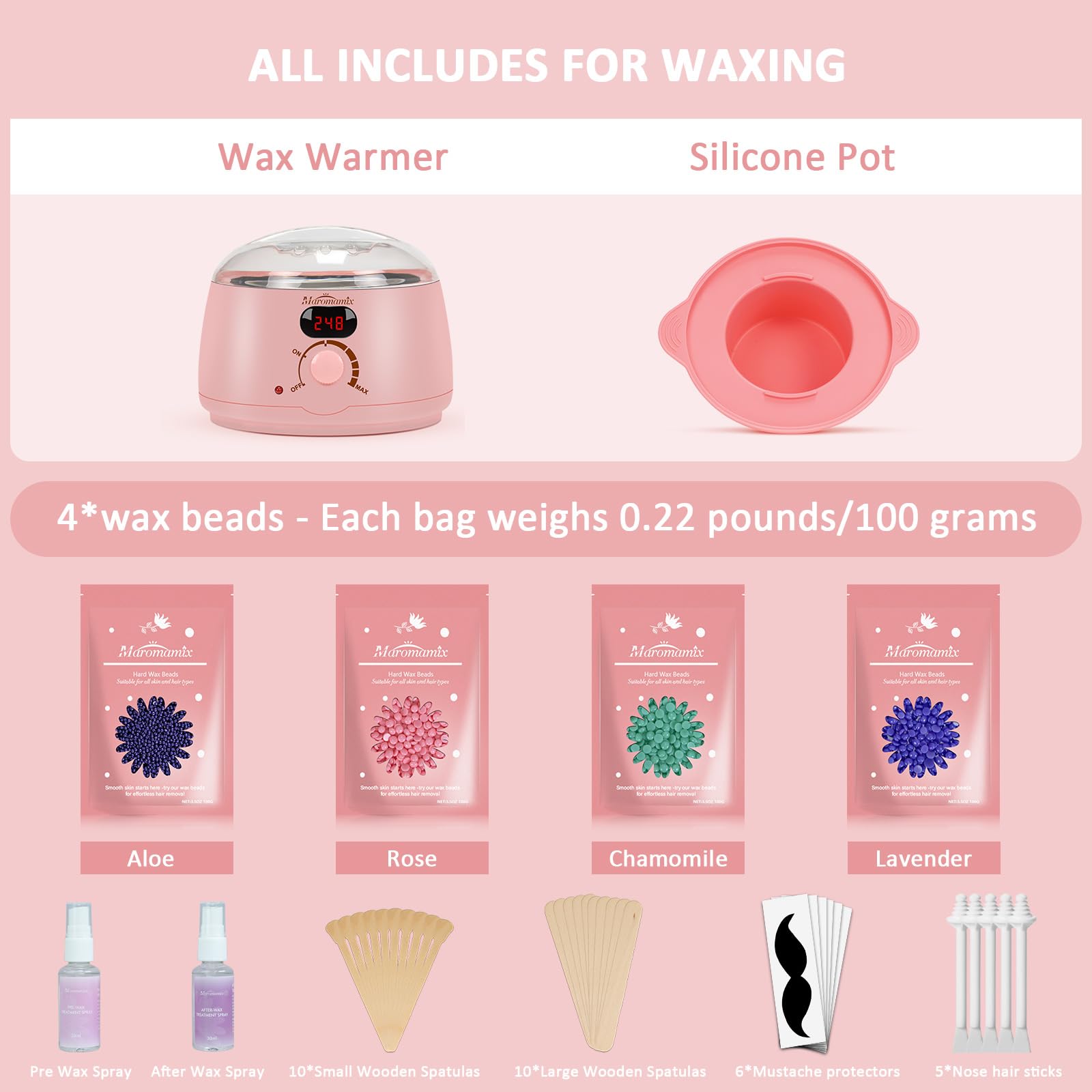 Maromamix pre- and post-wax sprays for skin comfort during at-home waxing