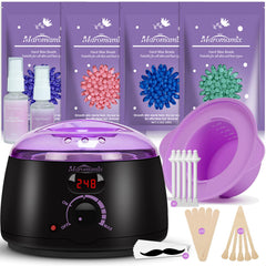 Maromamix waxing kit digital warmer display shows precise temperature for comfortable waxing