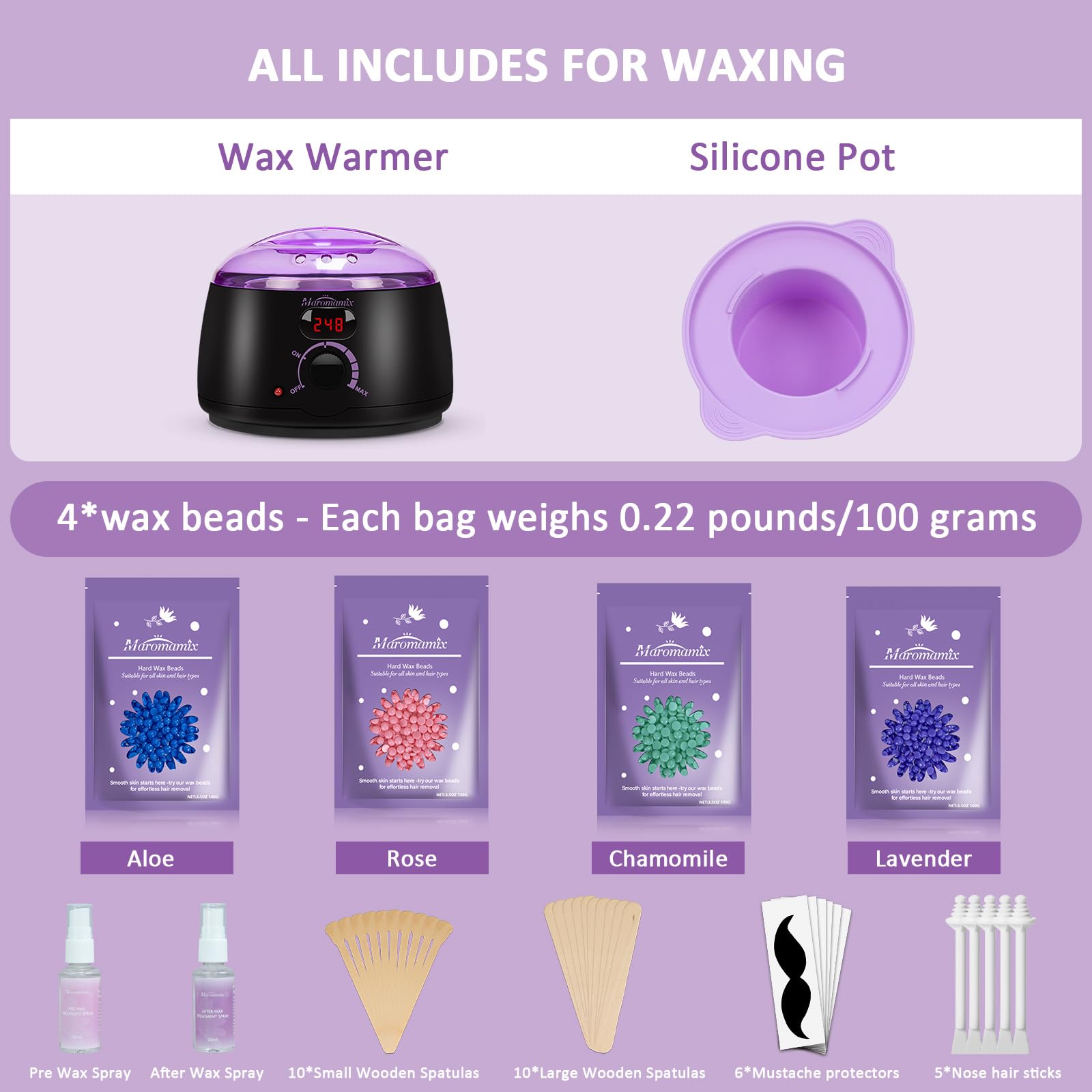 Maromamix waxing sticks collection supports precise application during full-body waxing