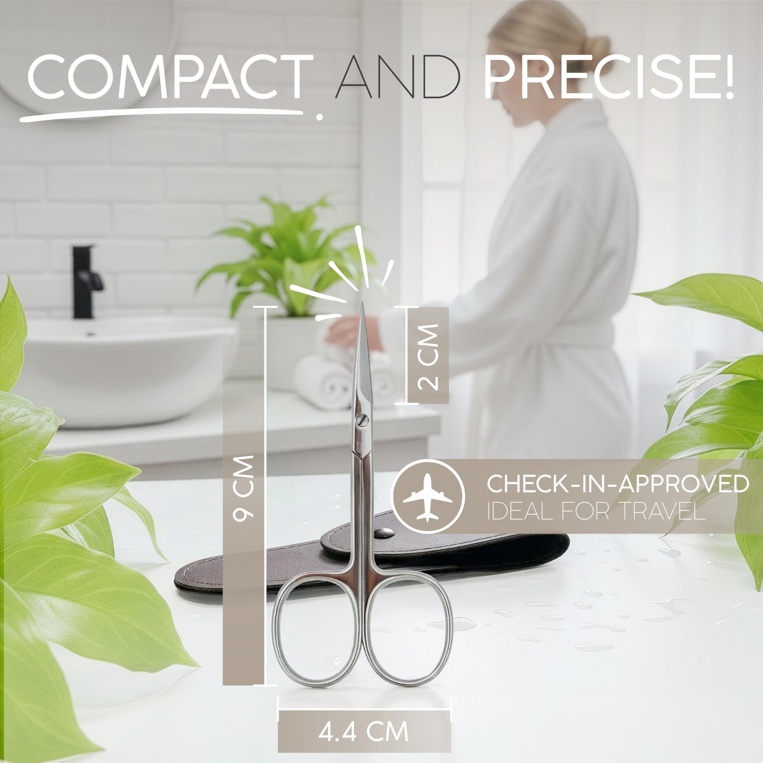 marQus Solingen curved cuticle scissors close-up reveals extra-sharp German steel edge.