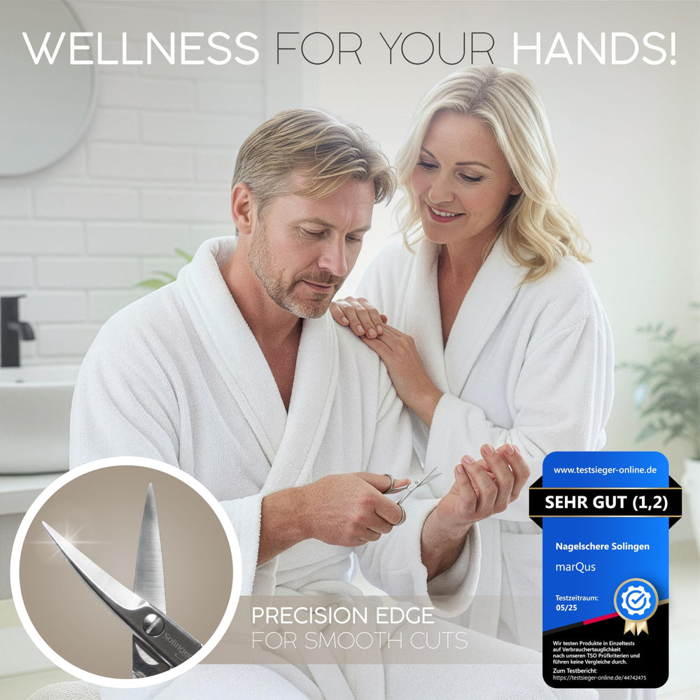 MarQus Solingen multi-use nail scissors for nails, brows, beard grooming.