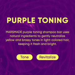 Mars Made Purple Toning Bar packaging emphasizes sustainable, bottle-free design.