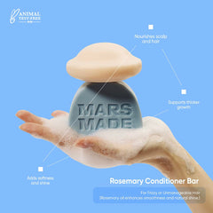 MARS MADE Rosemary conditioner bar application routine: easy to lather and distribute