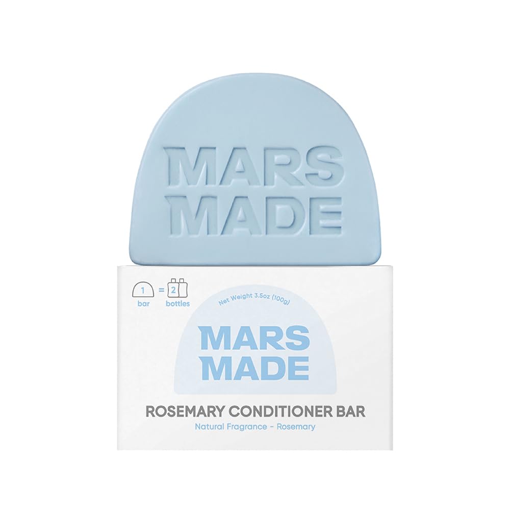 MARS MADE Rosemary conditioner bar hero image: nourishing hair in solid form