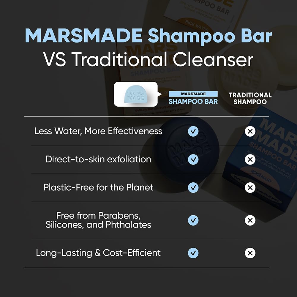 MARS MADE Rosemary conditioner bar ingredients castor-sunflower: nourishes and seals moisture