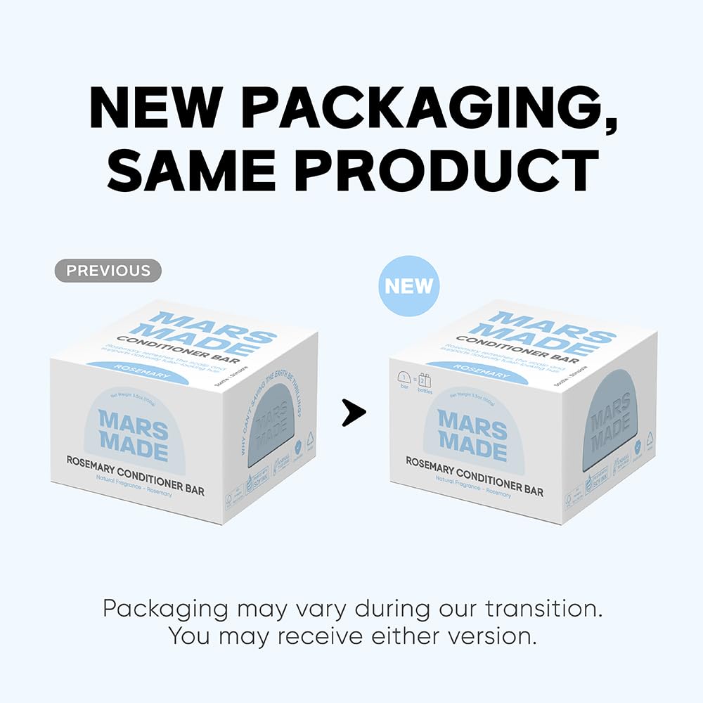 MARS MADE Rosemary conditioner bar packaging: cruelty-free, zero-waste packaging