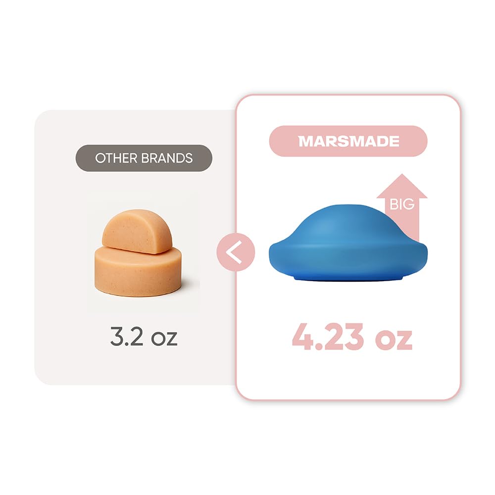 Mars Made Rosemary Shampoo Bar 2.0 no-bottle design promotes eco-friendly, long-lasting care.