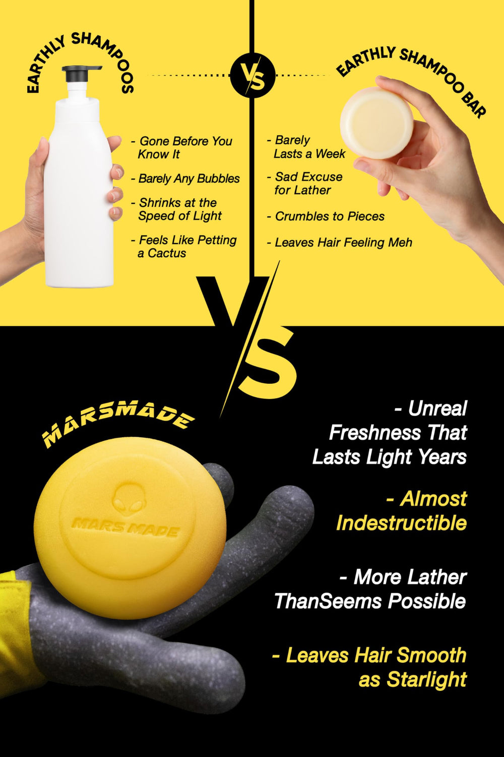 Mars Made Sea Salt Shampoo Bar 2.0 sustainable bottle-free option