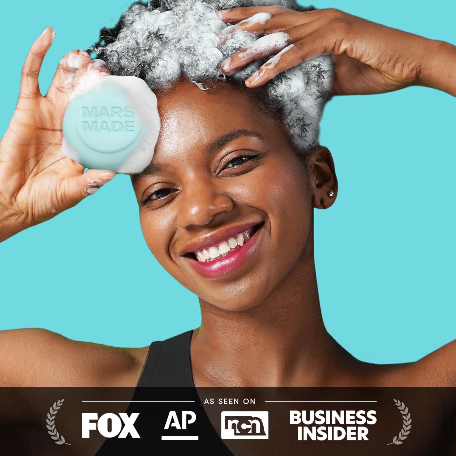 Mars Made Sea Salt Shampoo Bar bergamot-fragrance adds spa-like freshness during showers