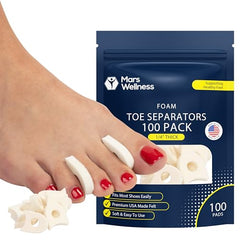 MARS WELLNESS foam toe separators bulk pack 100 for comfortable toe spacing in daily wear