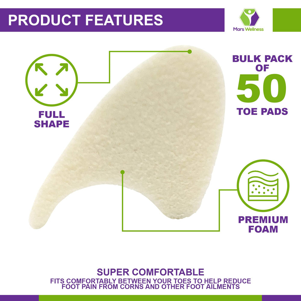 Mars Wellness toe separators foam 1-4 inch thickness supports gentle separation.
