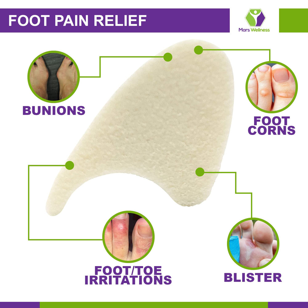 Mars Wellness toe separators foam comfort fit minimizes pinch and cramp.
