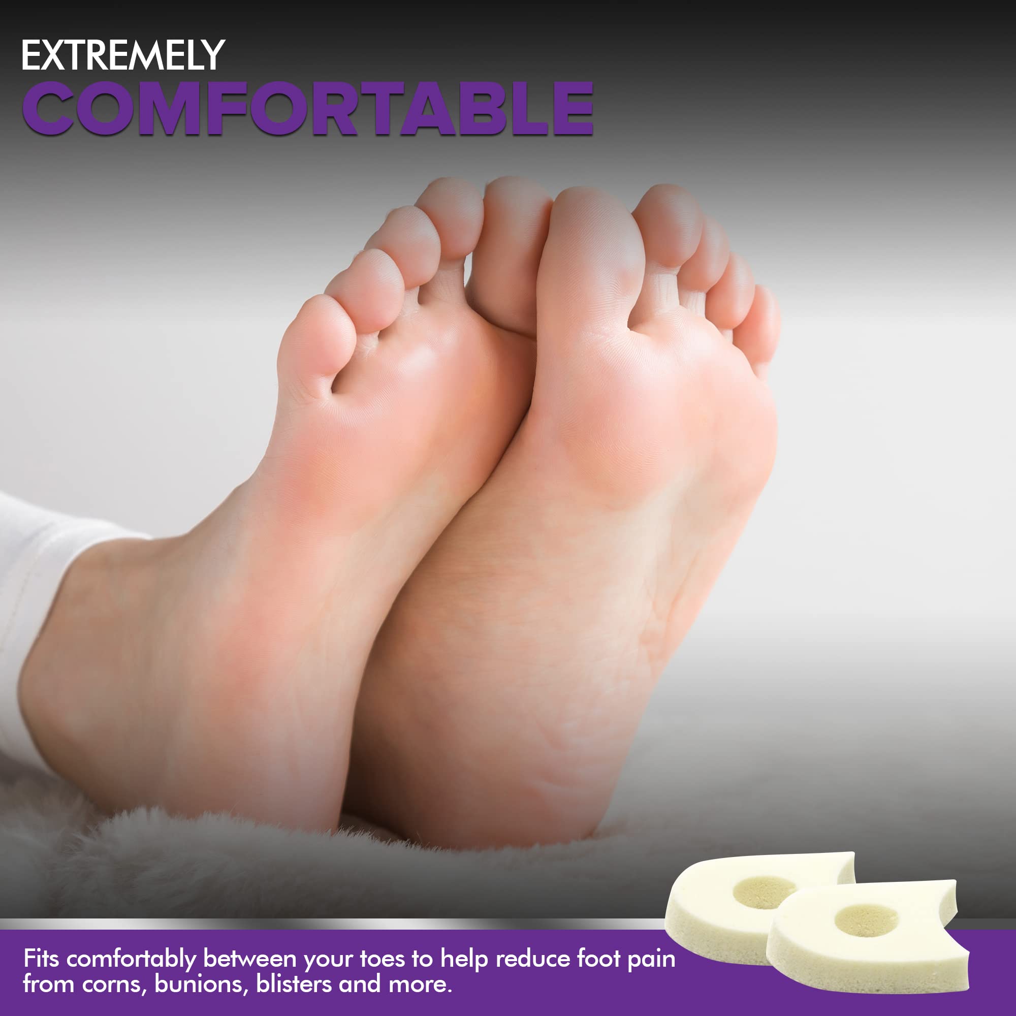 MARS WELLNESS toe spacers in shoes support comfort during long wear sessions