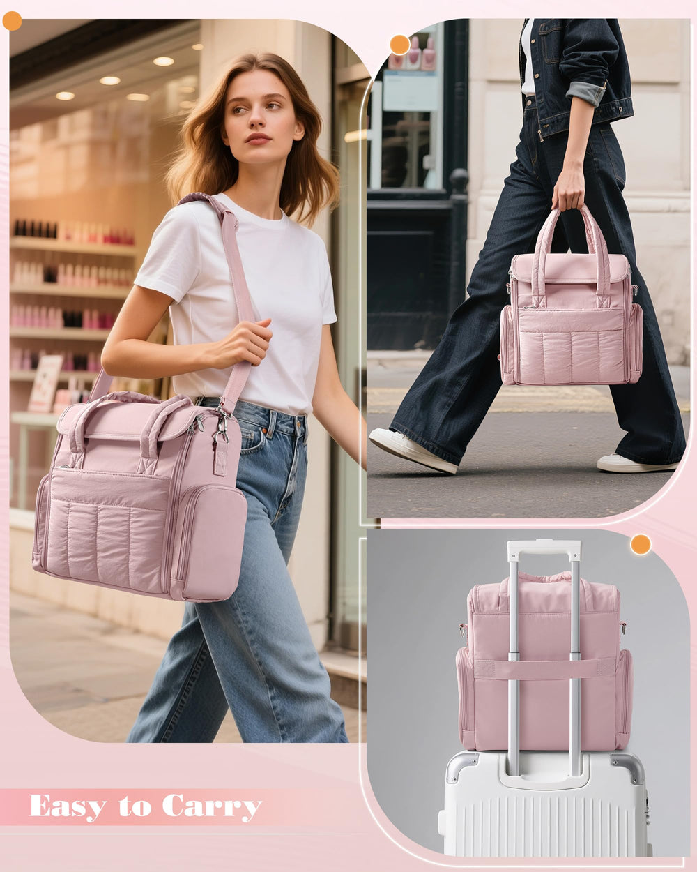 Marscamd Nail Polish Organizer Bag dimensions emphasize compact travel and salon use.