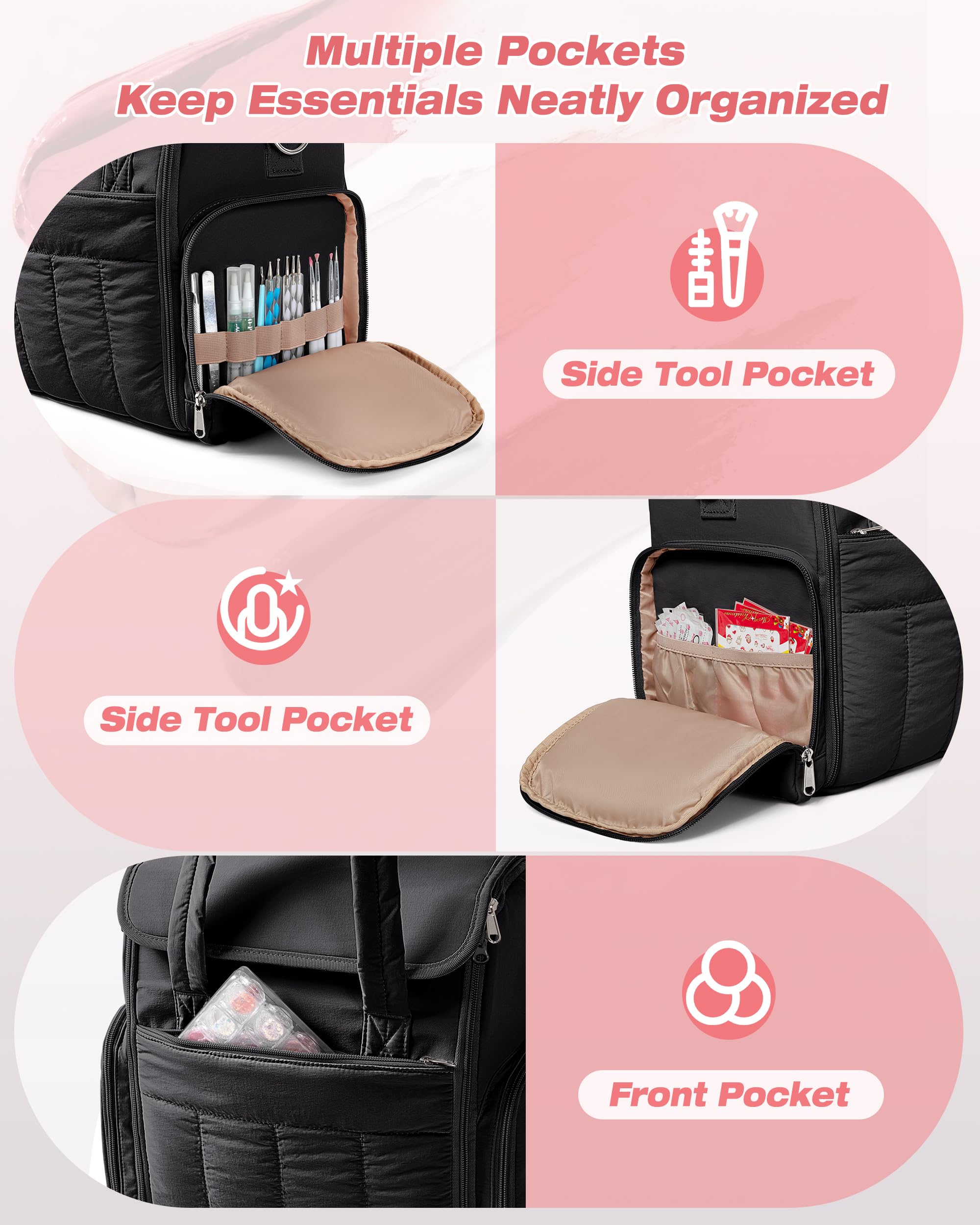 Marscamd nail polish organizer bag removable bags for flexible loading.