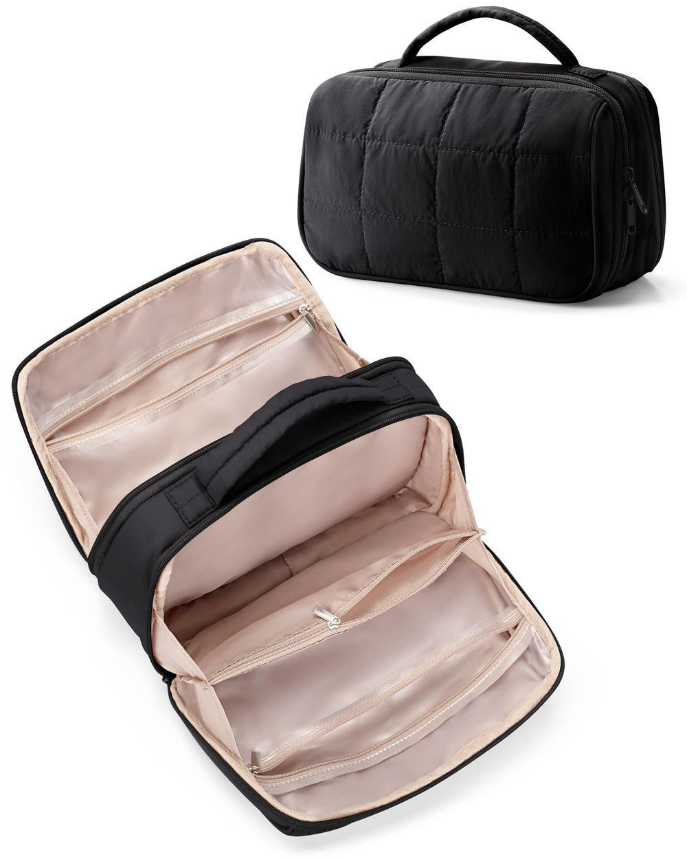 Marscamd travel makeup bag open shows wide-access design for quick beauty routine.