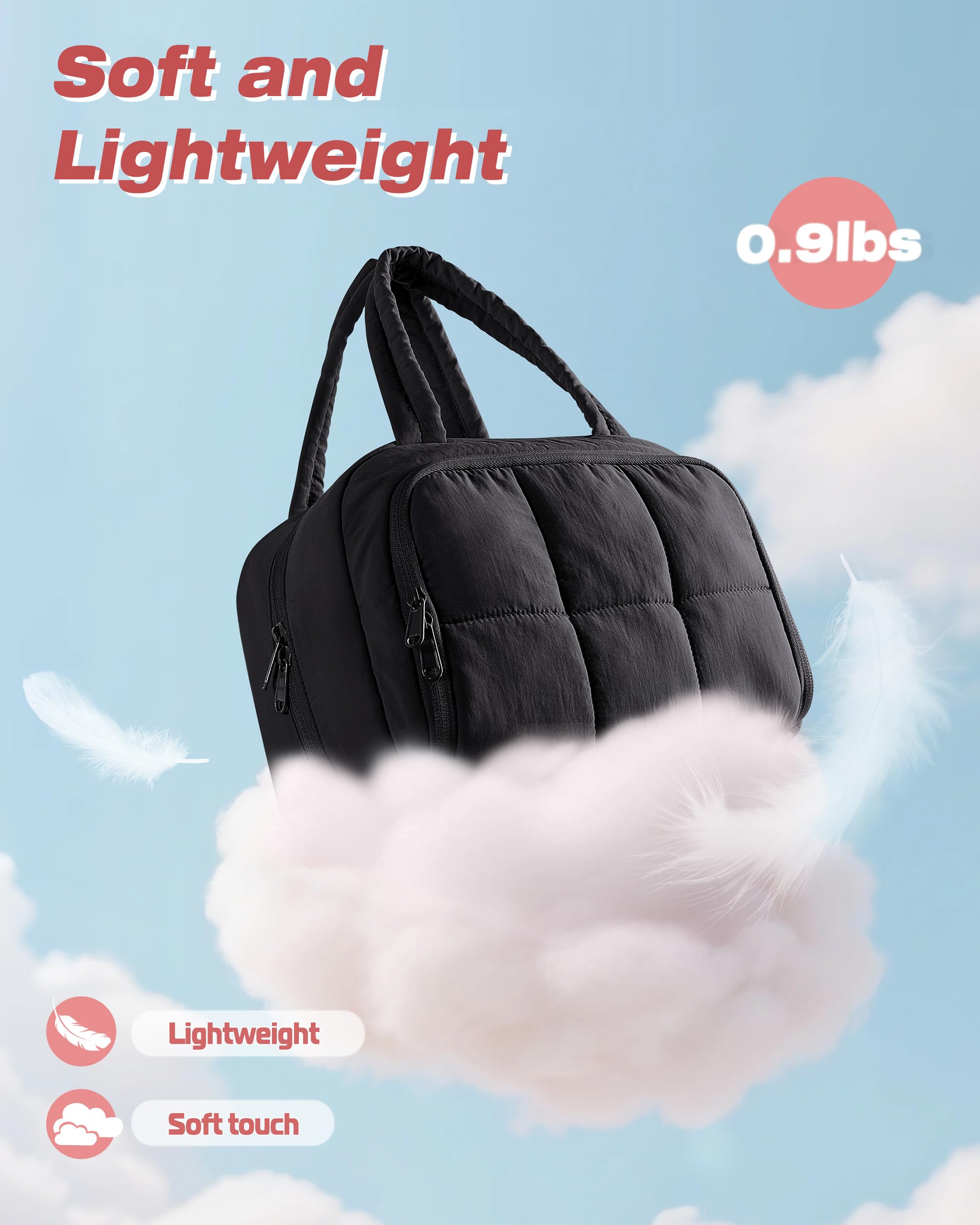 Marscamd Travel Toiletry Bag features a 360-degree swivel hook for flexible hanging options.