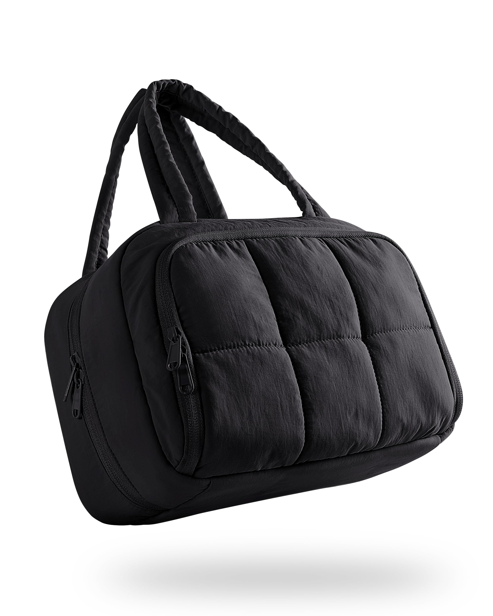 Marscamd Travel Toiletry Bag black design blends with luggage and bathroom spaces.