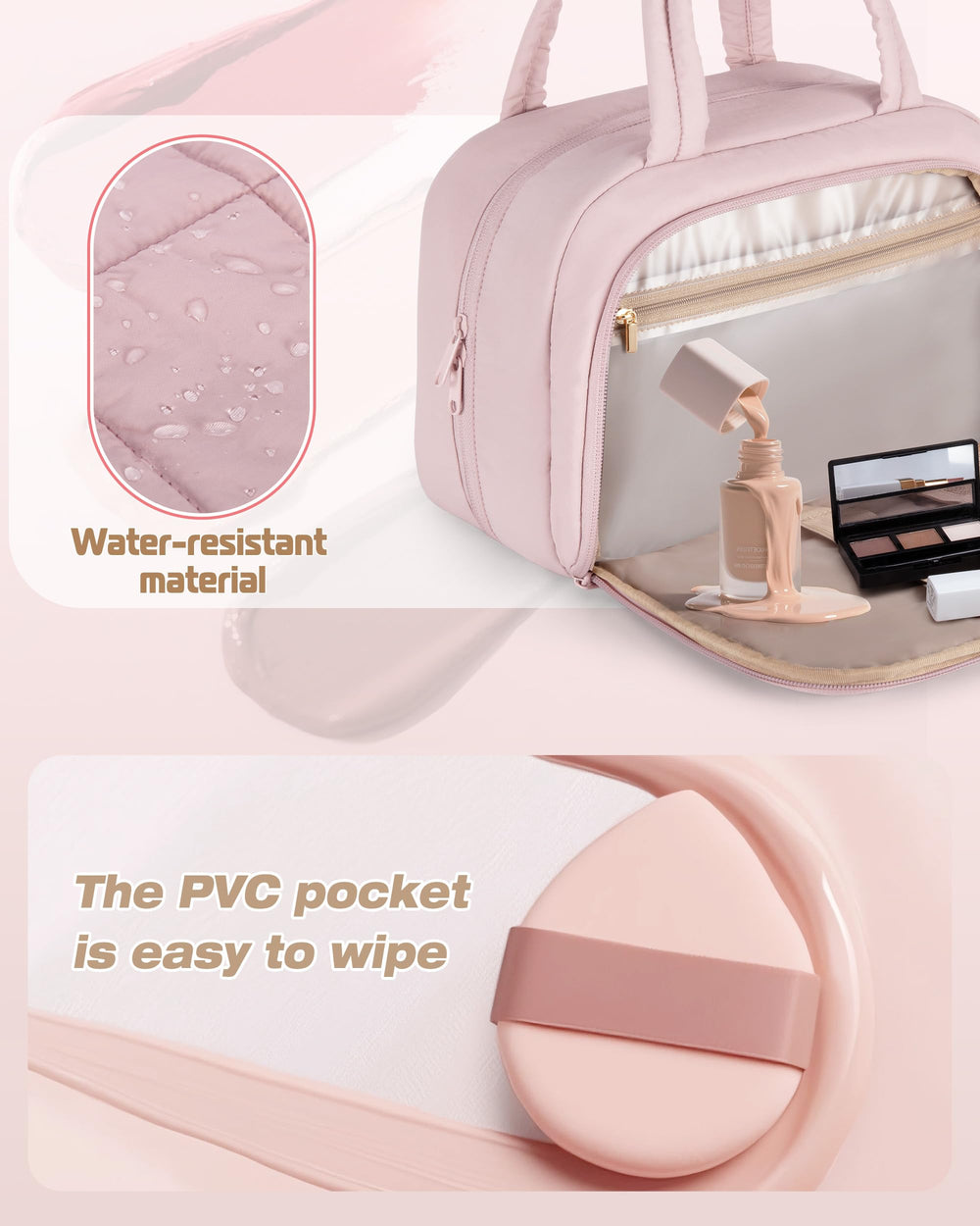 Marscamd bag compact design fits travel-size toiletries in tight spaces