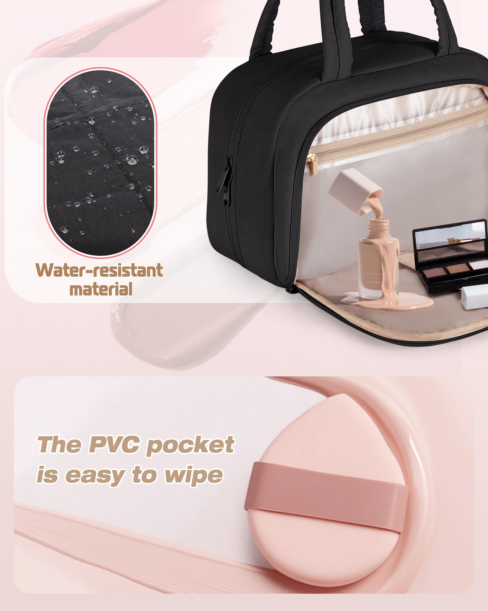 Marscamd Travel Toiletry Bag compact size fits carry-ons and weekend trips.