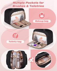 Marscamd Travel Toiletry Bag compartments keep skincare, makeup, and toiletries neatly separated.