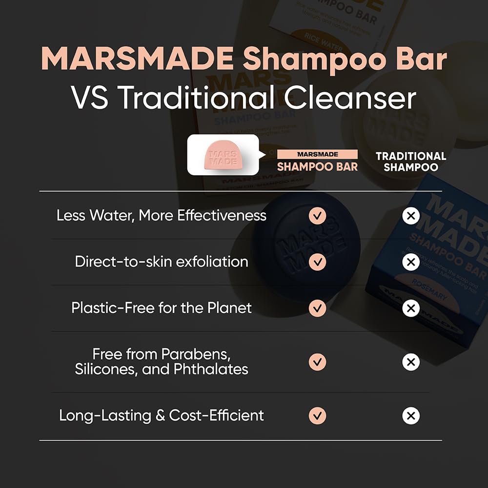 MARS MADE Castor Oil Conditioner Bar with lemon peel oil offers fresh citrus lift