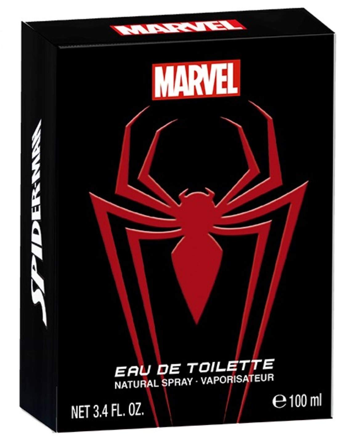 Marvel Spider-Man EDT spray demonstrates easy application for everyday freshness and appeal.