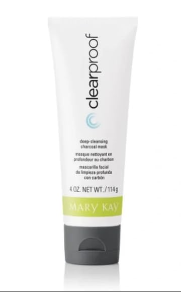 Mary Kay Clear Proof Charcoal Mask application on forehead demonstrates purifying skincare routine