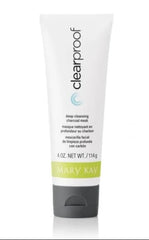 Mary Kay Clear Proof Charcoal Mask application on forehead demonstrates purifying skincare routine