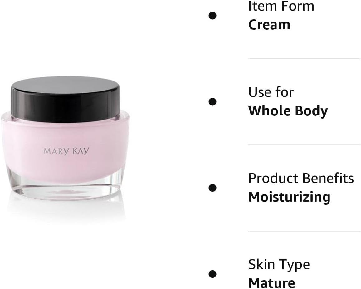 Mary Kay Intense Moisturizing Cream texture swirl signaling luxurious application and radiant skin.