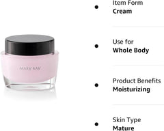 Mary Kay Intense Moisturizing Cream texture swirl signaling luxurious application and radiant skin.