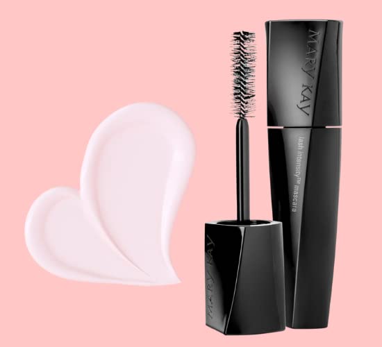 Mary Kay Lash Intensity Mascara black-sheen display mirrors rich, sophisticated finish.