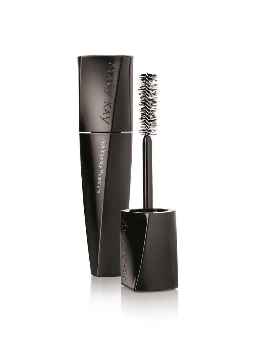 Mary Kay Lash Intensity Mascara bottle shows sleek packaging and bold black color for everyday wear.