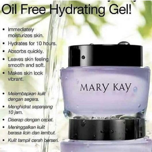 Mary Kay Oil-Free Hydrating Gel bottle-application—easy to spread, mattifying feel under makeup.
