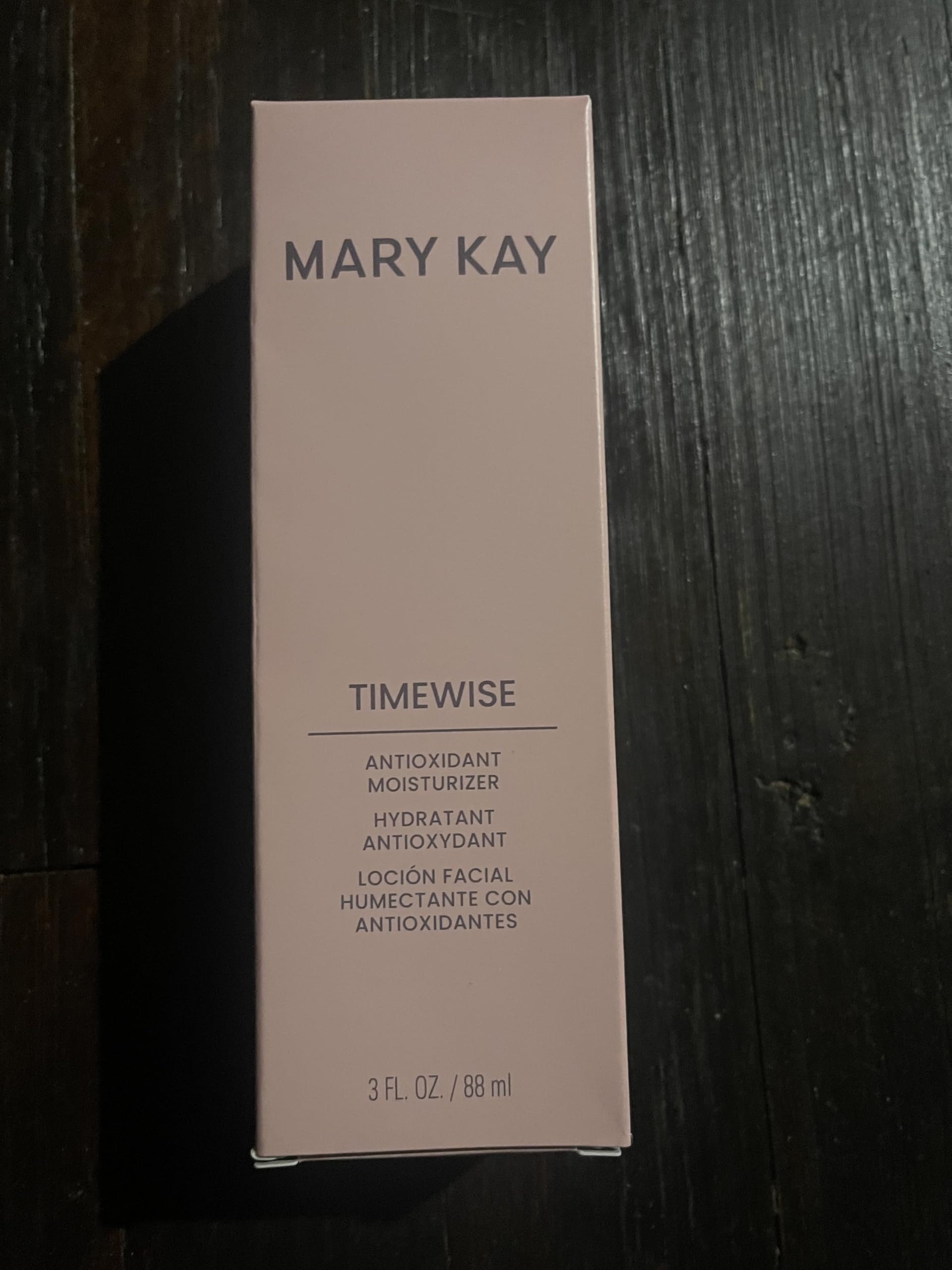 Mary Kay TimeWise Antioxidant Moisturizer texture swatch on skin delivers a smooth, hydrated feel.