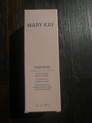 Mary Kay TimeWise Antioxidant Moisturizer texture swatch on skin delivers a smooth, hydrated feel.