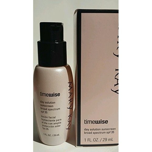 Mary Kay TimeWise Day Solution application close-up showing fragrance-free sunscreen for sensitive, protected skin.