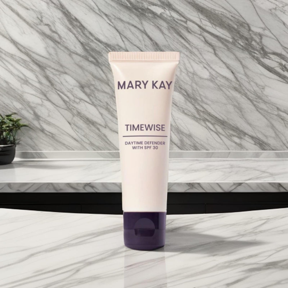 Mary Kay Timewise Daytime Lotion SPF 30 on skin reveals a natural radiant finish.