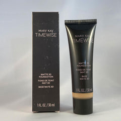 Mary Kay TimeWise Matte 3D Foundation Beige W 160 swatch demonstrates buildable coverage for a natural look.