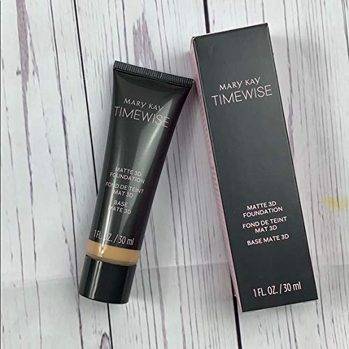 Mary Kay TimeWise Matte-Wear 3D foundation Beige W180 swatch for natural matte finish and shine control