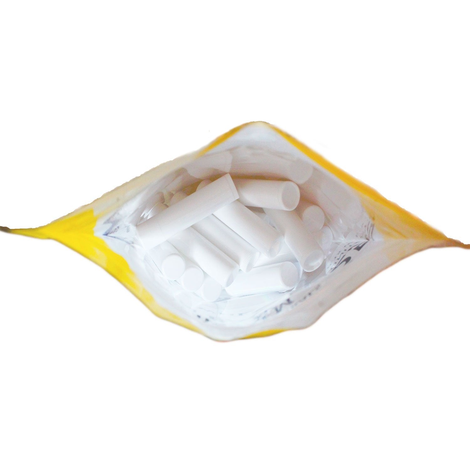 Mary Tylor Naturals lip balm container white packaging 50-count showing sturdy storage.