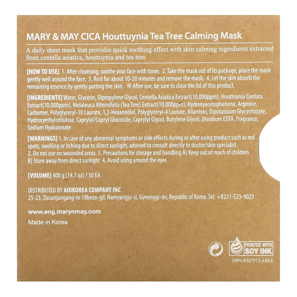Mary&May 30-sheets pack showcases convenient daily-use packaging