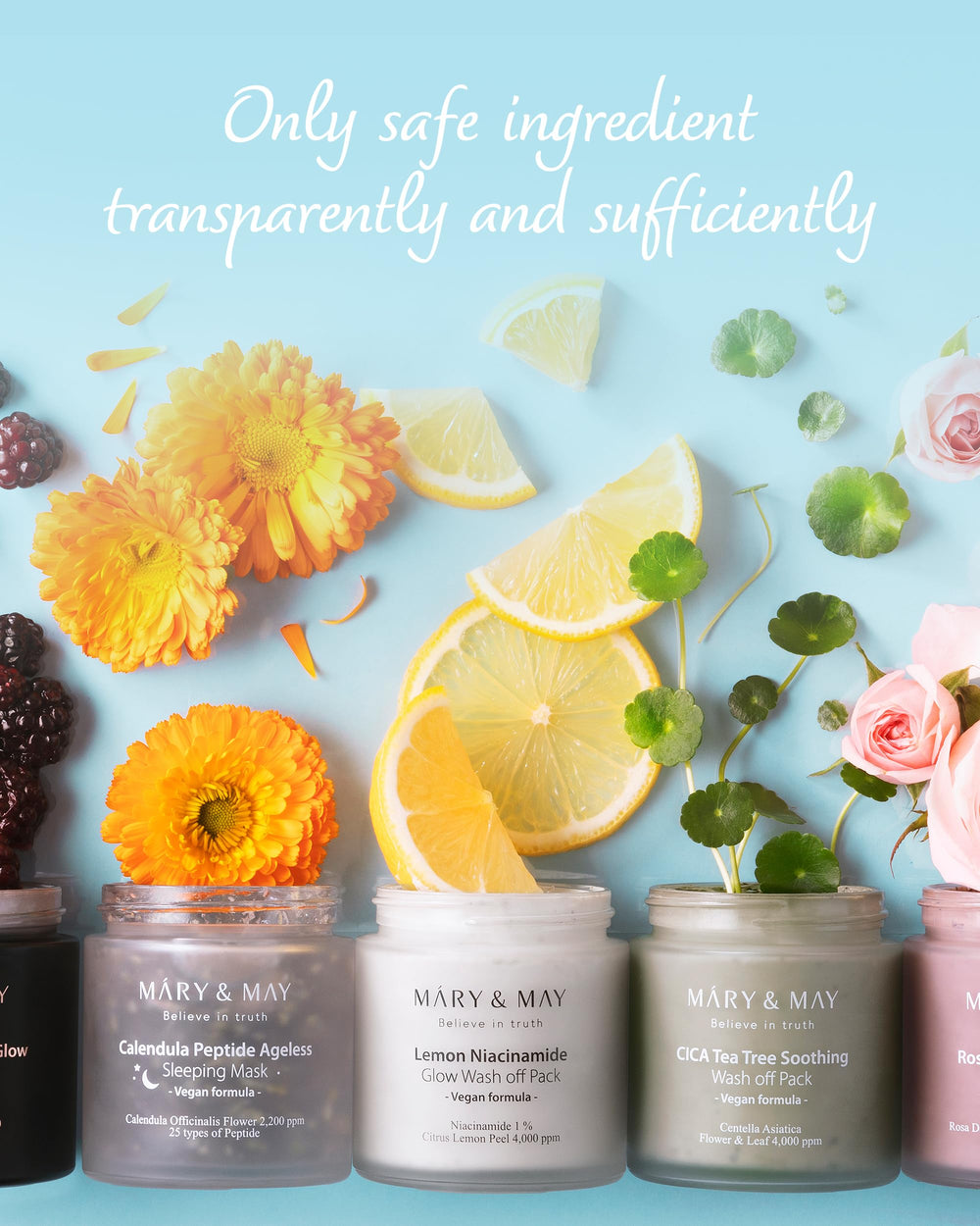 Mary&May application gel texture demonstrates fast-absorbing, non-greasy overnight care.